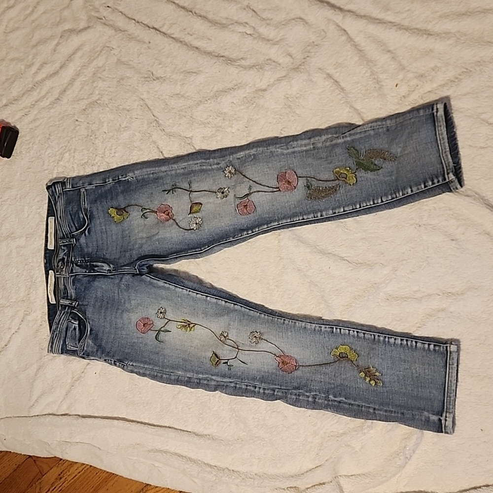 Pilcro and the Letterpress embroidered jeans